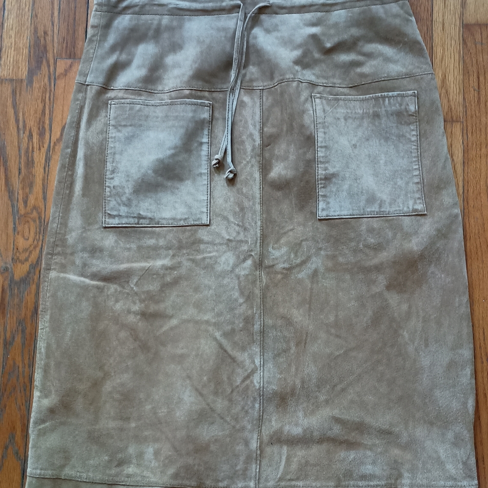 Retro Leather Pencil Skirt with Pockets